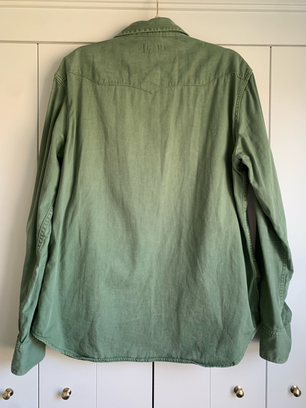Polo Ralph Lauren Garment-Dyed Denim Western Shirt Green Size XL - Picture 5 of 7